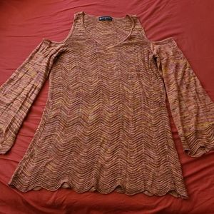Long sleeve cutout blouse